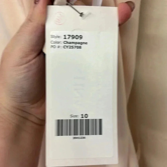 NWT Champagne (more of a nude or peach color) Christina Wu Wedding Gown - Picture 8 of 9